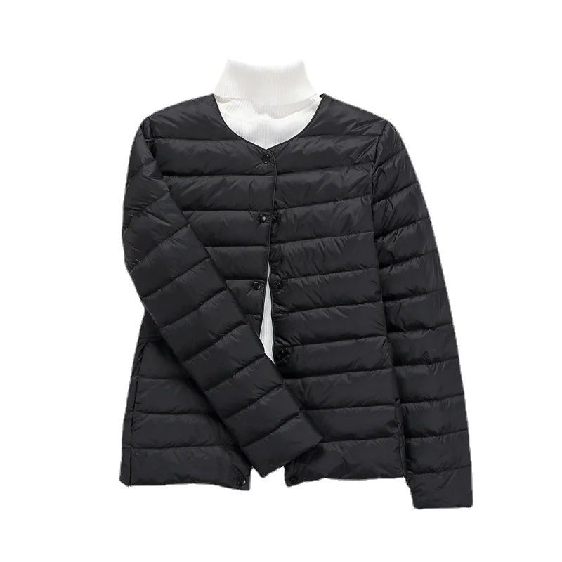 

Autumn Winter Short Female O-Neck Down Coats Portable Parka Matt Fabric Casual Duck Down Coat Woman Ultra Light Down Jacket