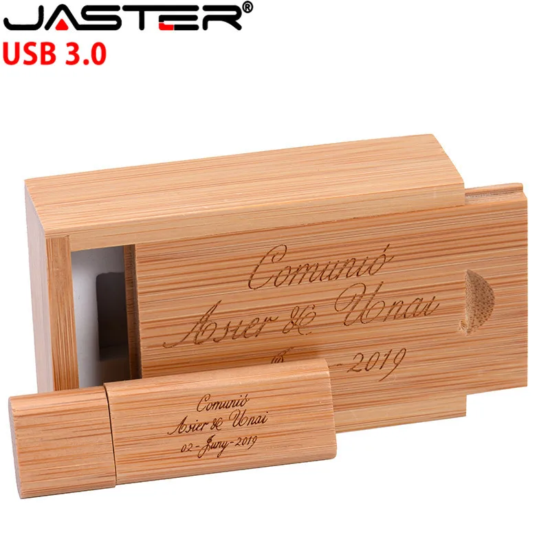 Деревянный USB флеш накопитель JASTER с бесплатным логотипом коробкой карта памяти 64
