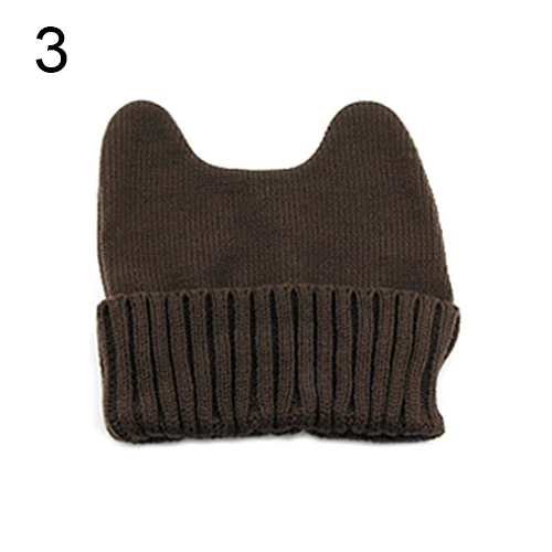 Women Girl Warm Winter Cat Ear Shape Knitted Soft Cute Hat Elastic Beanie Cap New Chic | Аксессуары для одежды