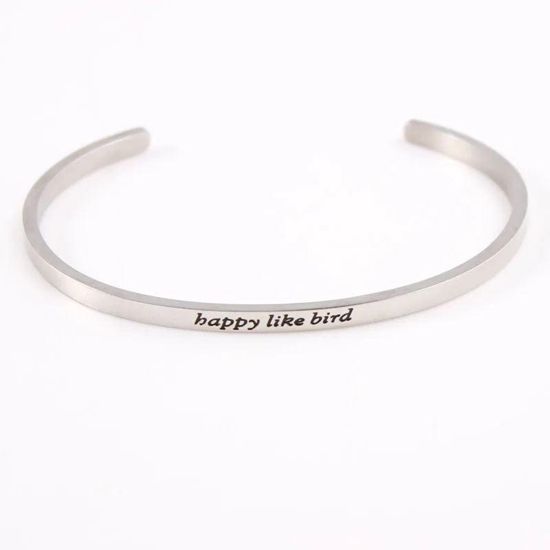 Нержавеющая сталь браслет с мантрой положительный вдохновляющие цитаты ручной