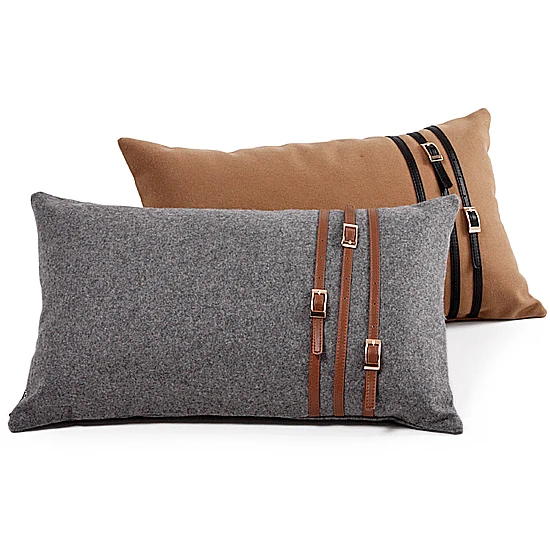 50x30 см коричневая/Серая шерстяная ткань поясничная подушка чехол для дивана с