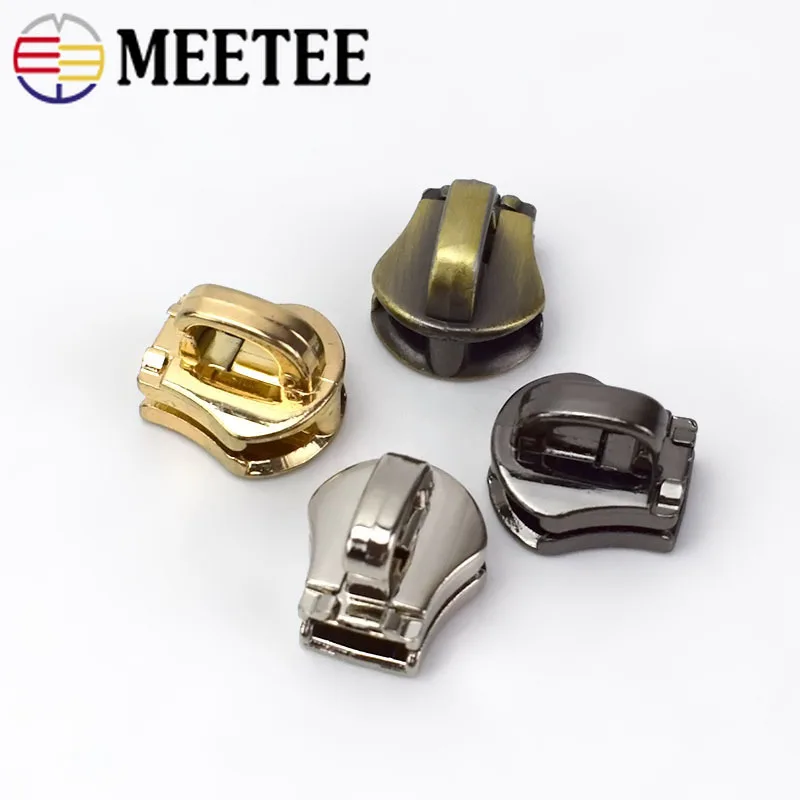 10 шт. Meetee # экологически чистые цинковые слайдеры на молнии без блокировки для