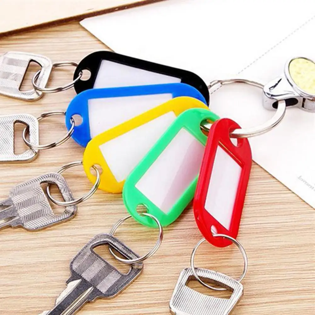 

50Pcs/Set Key Chains Colorful Unisex Plastic Practical Small Label Tags Bag Accessories