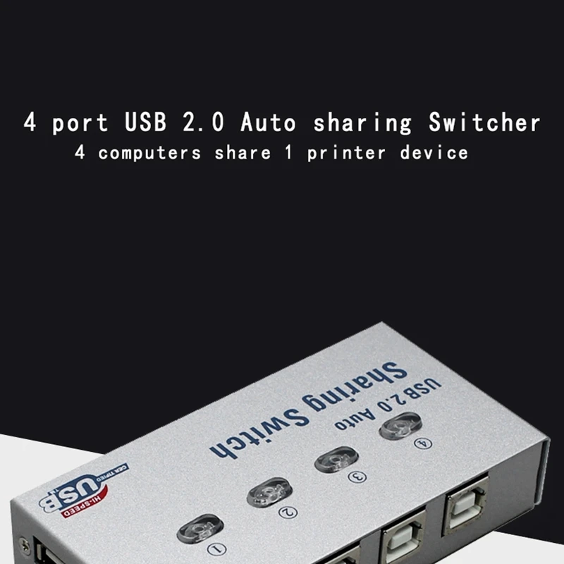 4 порта Usb2.0 Автоматический коммутатор принтера в 1 Usb концентратор мульти ПК обмен