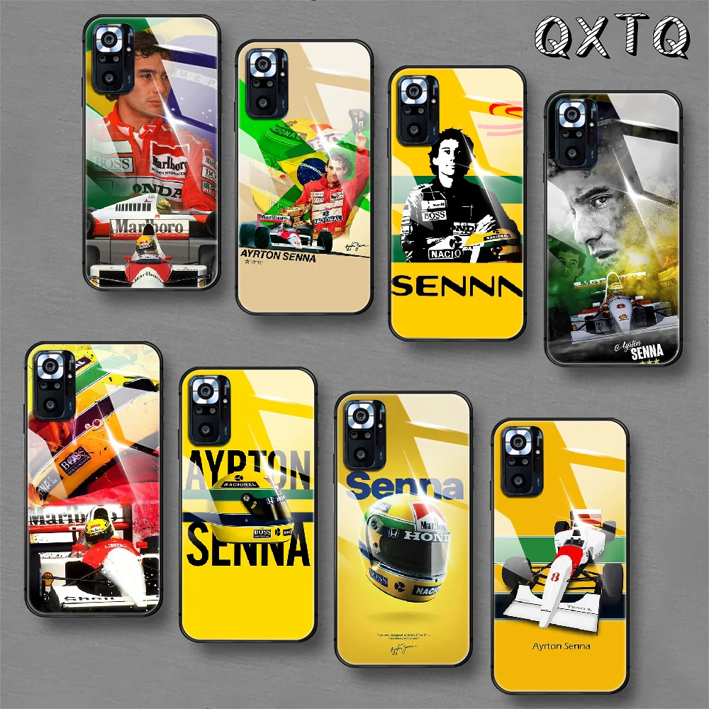 

Ayrton Senna Racing F1 Tempered Glass Smart Phone Case For Xiaomi Redmi Note 7 8 9 10 K 30 40 S A C T 5G Pro Cover Cell Trend