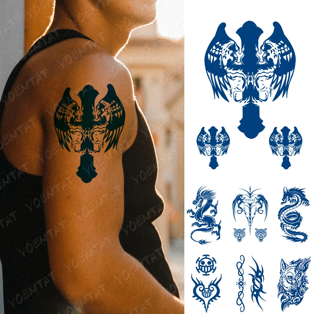

Juice Lasting Waterproof Temporary Tattoo Stickers Angel Devil Cross Dragon Totem Flash Tattoos Male Ink Arm Body Art Fake Tatto