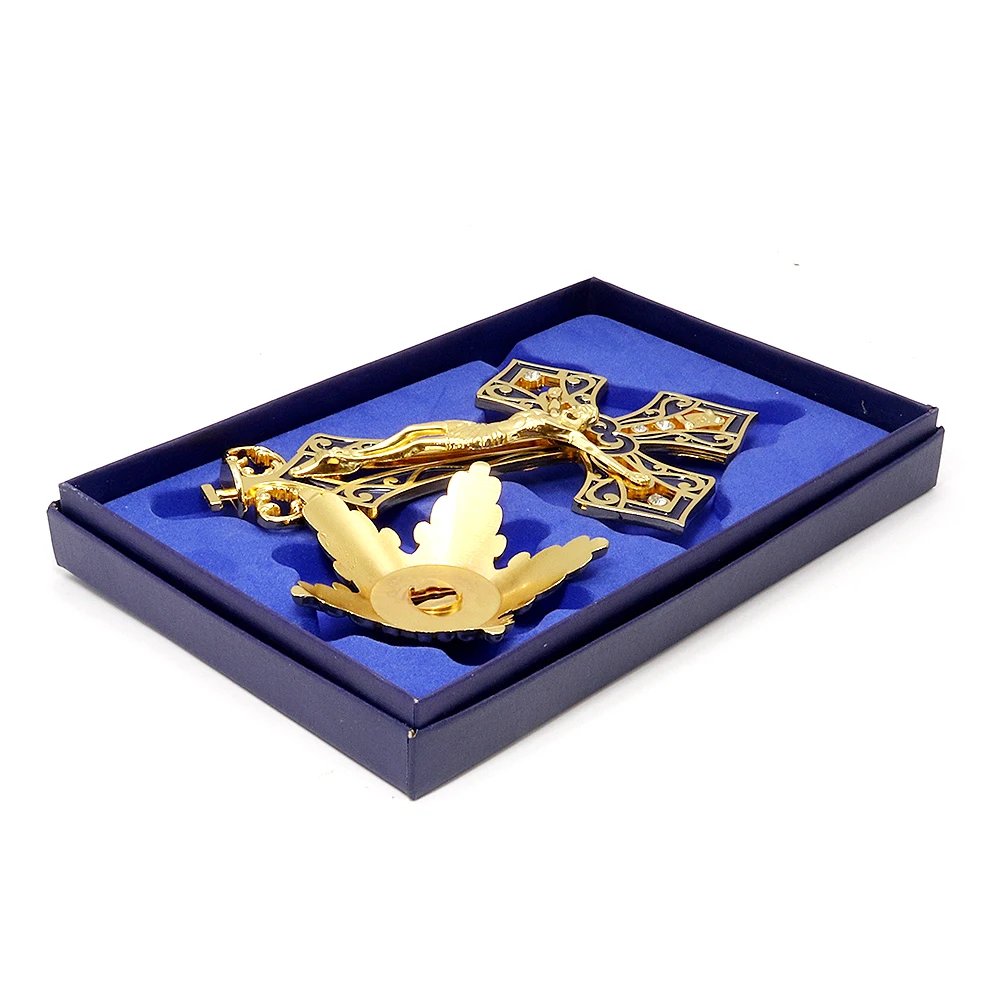 

Catholic jesus cross sacred Christianity gilded blue Sacred Heart Love Fire cruces jesus cristo crucifixo church decor religioso