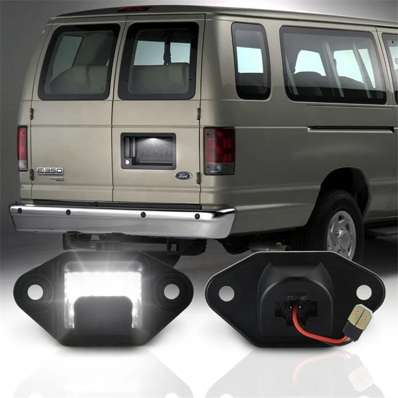 

QCDIN 2Pcs For Ford E-150 E-250 E-350 Econoline 12V Black Car Signal Lamp Automotive Exterior Parts Accessories