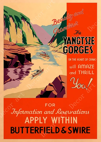 Посетите Китай Великая стена Янцзы река холст картины винтажные настенные крафт