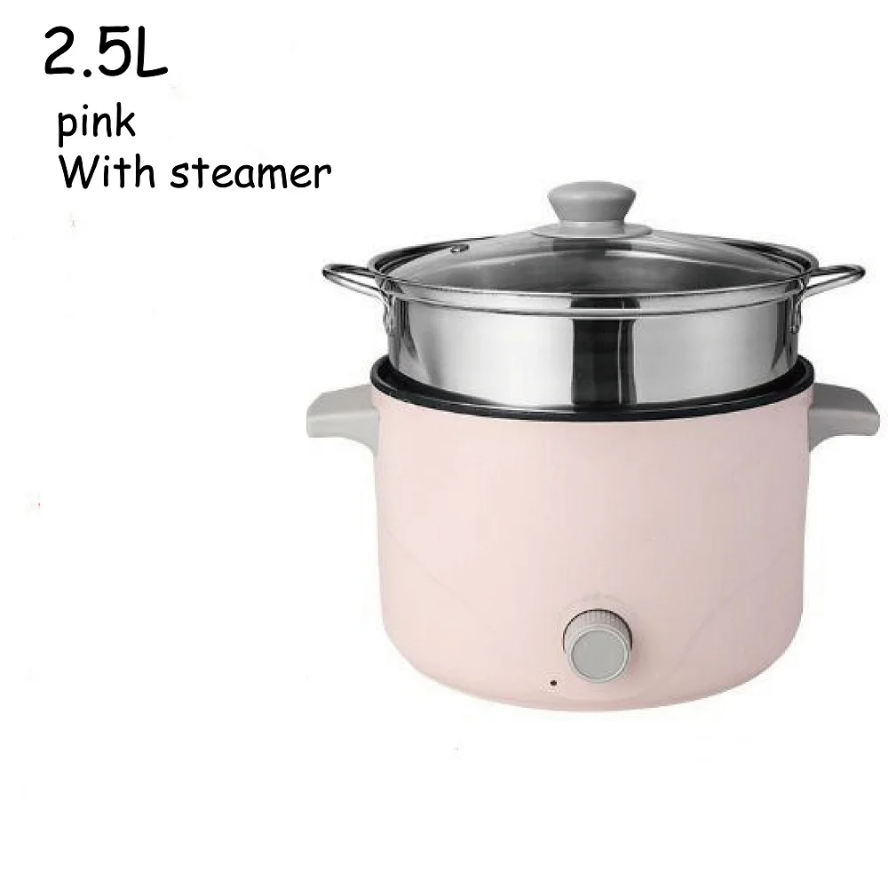 

220V Multi-function Electric Skillet Electric Hot Pot Household Dormitory Cooking Student Hot Pot Cooking Mini One Pan 2.5L