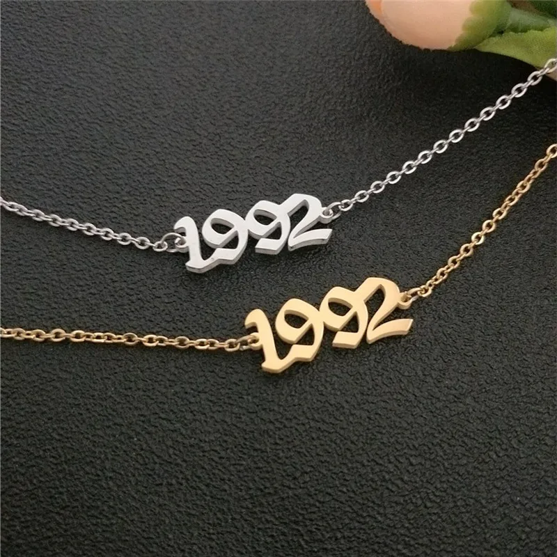 От 1991 до 2000, ножные браслеты для детей с датой рождения и цифрами в английском стиле, женский браслет BFF, ювелирные изделия, Tobilleras Pulsera Para Tobillo