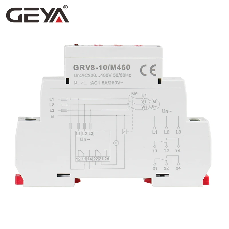 GEYA GRV8-10 Новый 36 мм Ширина 3 фазы Напряжение реле контроля с сброс времени 0 1 s-10s |