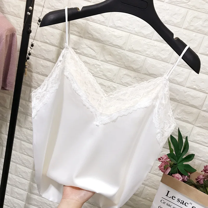 Женская атласная кофта ALPHALMODA с V-образным вырезом кружевная Лоскутная