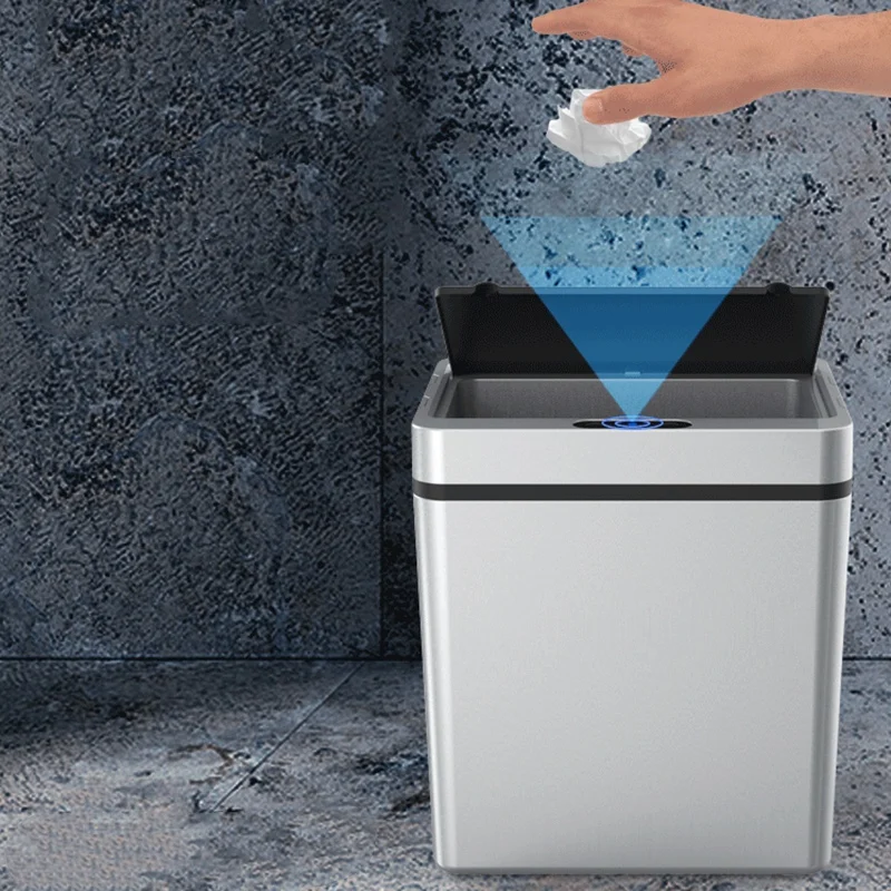 

Automatic Pressless ligent Induction Motion Sensor Kitchen Trash Can Wide Opening Sensor Waste Garbage Bin