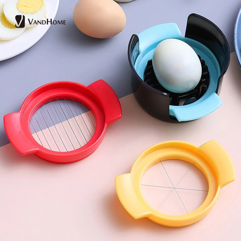 

VandHome Multifunctional 3 In 1 Egg Cutter Plastic Fruit Egg Slicer With 18/8 Stainless Steel Wire Kitchen Accessorie Egg Tools