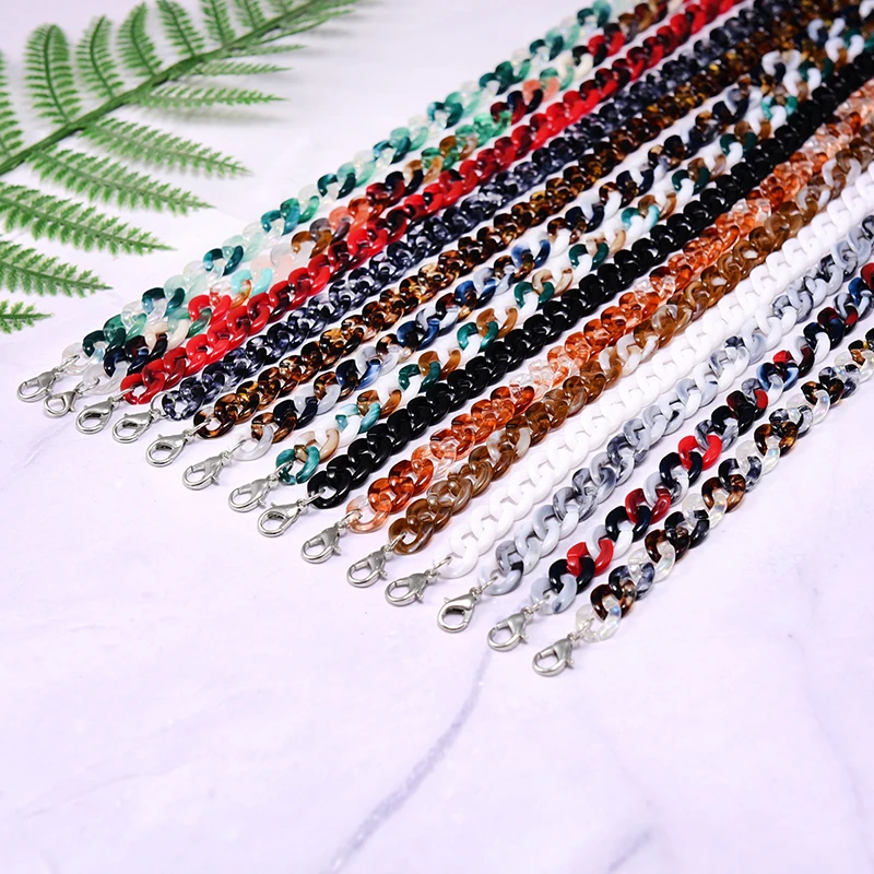 

2pcs Acrylic Sunglasses Chain Women Anti Slip Reading Eyewears Ribbon Clip Mask Holder Neck Strap Lanyard Dropshipping chain