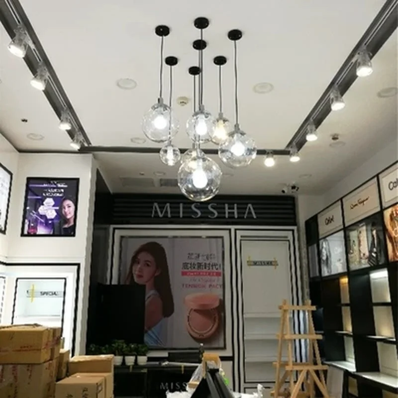 Современная маленькая модная прозрачная стеклянная лампа в форме шара для