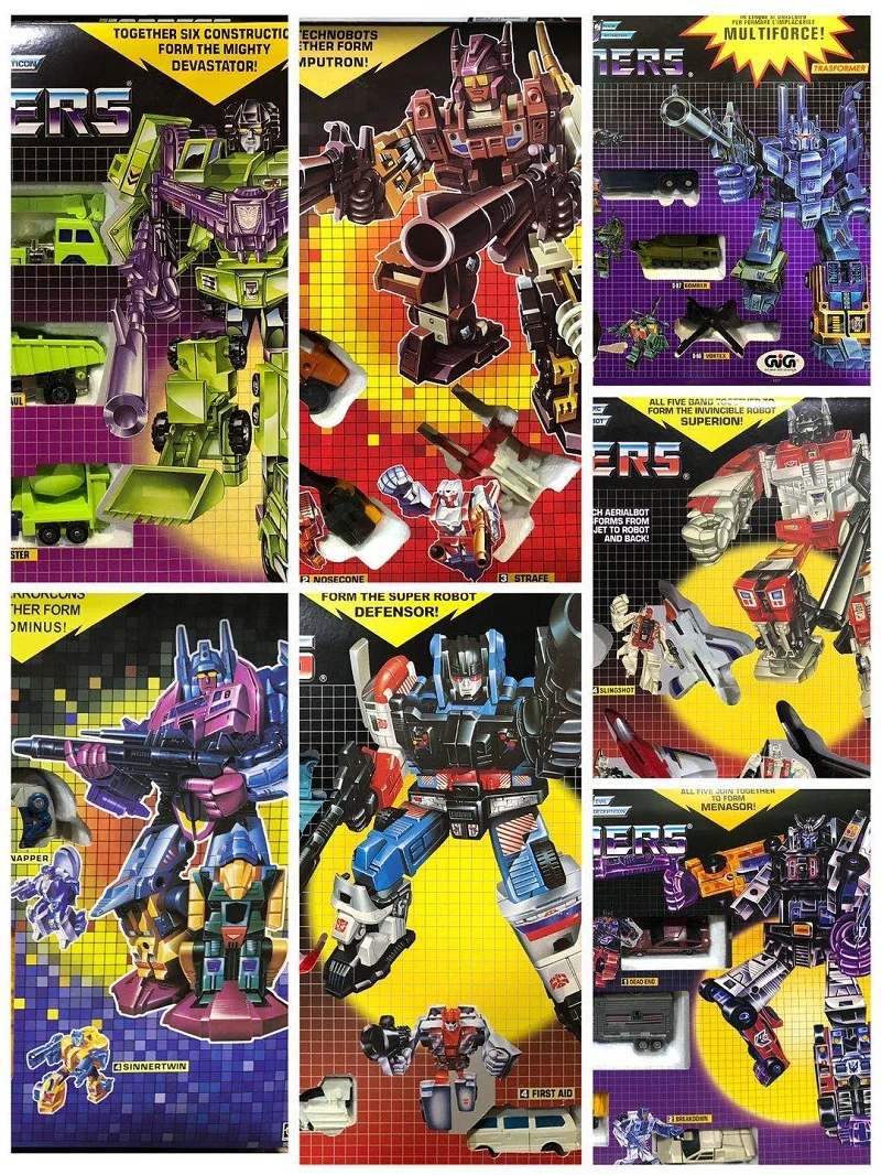 Деформационная игрушка Серии G1 девастатор дефектор компьтрон Abominus Bruticus Menasor Superion