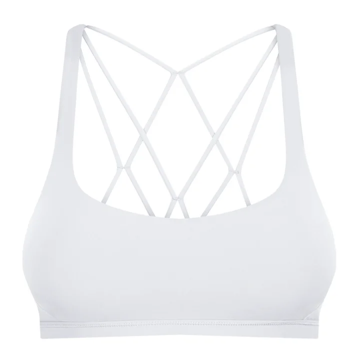 

Customized Plain Color Breathable Sports Bras High impact four way stretch fitness top bra with pad
