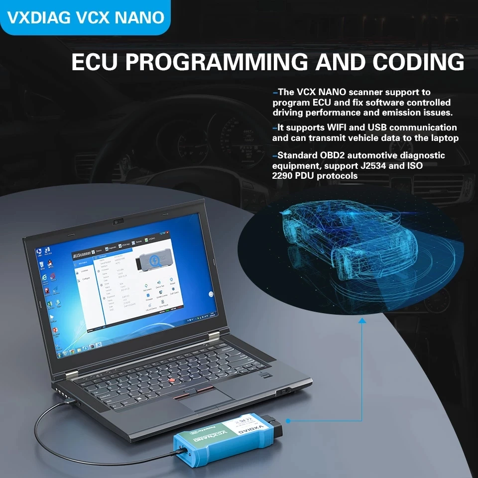 Автомобильные диагностические инструменты VXDIAG VCX NANO obd2 для VW V5.1.6/V7.1.1 Wi Fi/USB