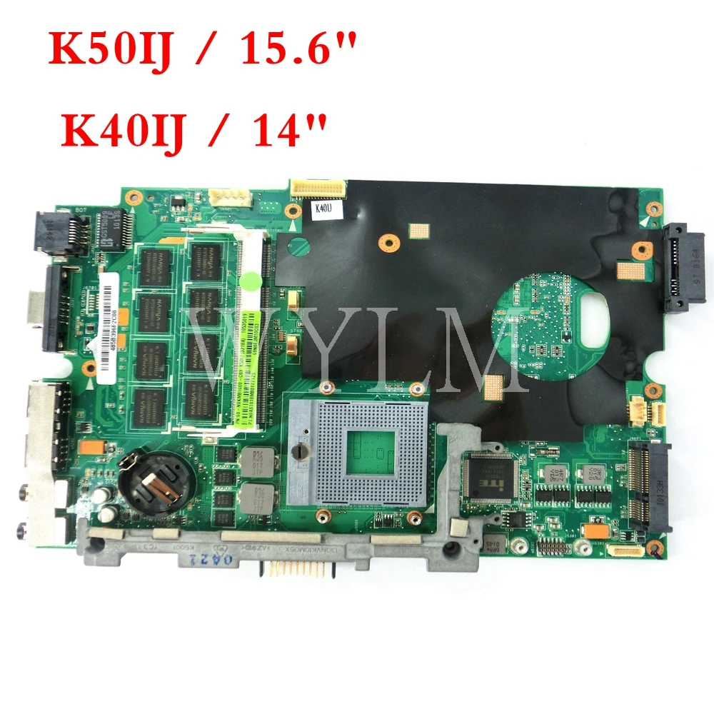 

Материнская плата K50IJ для ноутбука ASUS X5DIJ X8AIJ K50IJ K40IJ, материнская плата 60-NVKMB1000-C03 14 "or15" REV2.1 100%, протестирована