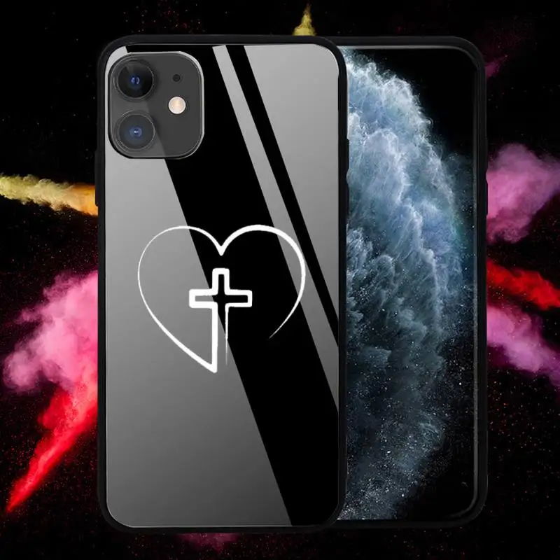 

Faith Christian Religious Jesus Phone Case Tempered glass For iphone 6 6S 7 8 plus X XS XR 11 12 mini PRO MAX