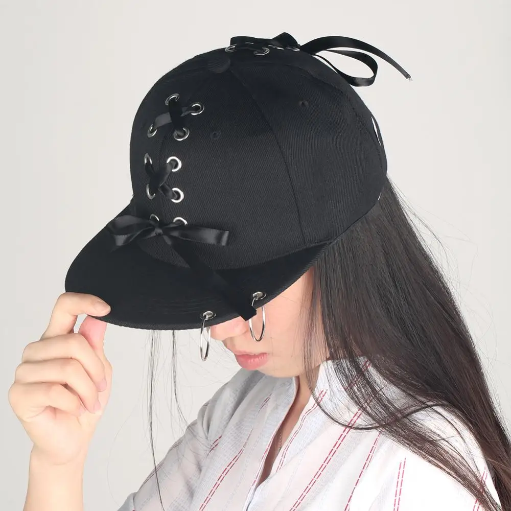 Пирсинг кольцо мужские бейсболки черная лента в стиле панк хип-хоп кепка Кепка