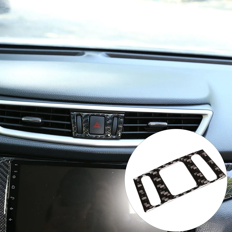 

Carbon Fiber ABS Warning Light Switch Cover Trim Button Decorative Cover Stickers for Nissan X-Trail 2014-2018
