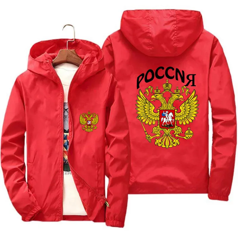 Мужские Спорт на открытом воздухе тонкое пальто оружия из России Орел герб с