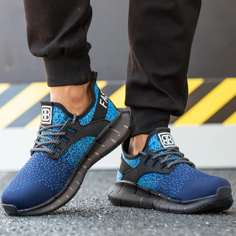 

2021 Safety Shoes For Men Women Steel Toe Sneakers Indestructible Work Shoes Lightweight Breathable Protective Shoes Size 36-48