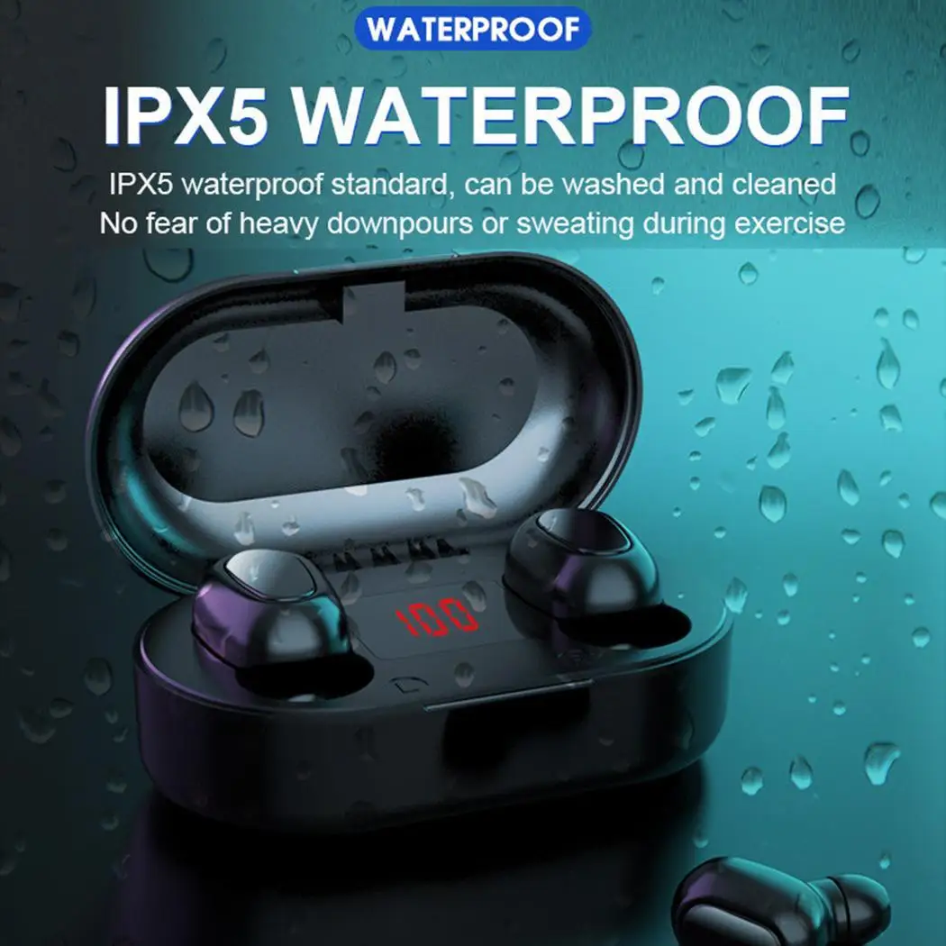 Bluetooth наушники IPX5 водонепроницаемые стерео с зарядкой 110g AC Вход: 110-240 В DC Выход 5 в