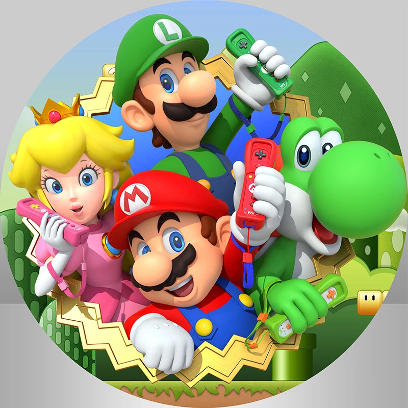 Круглый круглый фон Super Bros Детские вечерние фоны на день рождения студийный