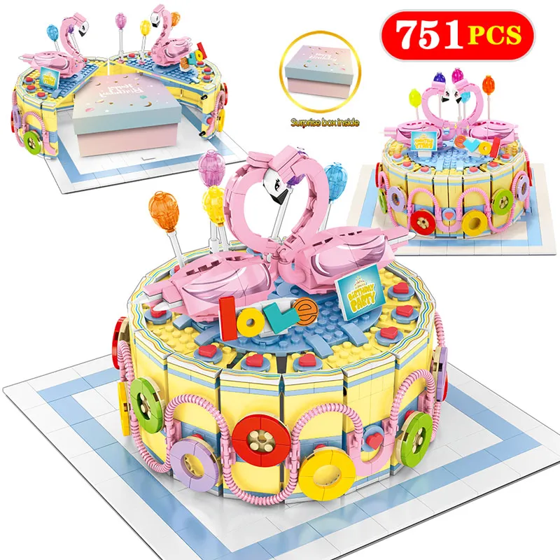 

Новинка Творческий торт ко дню рождения игрушки подарок гоночный автомобиль модель Конструктор Город улица вид Кирпичи игрушки для детей