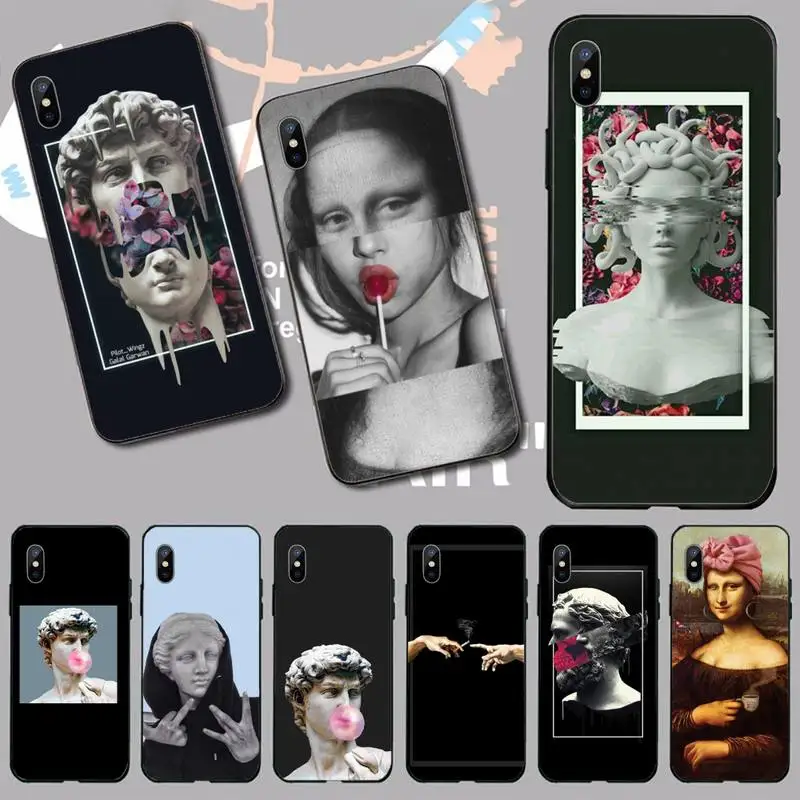 

Mona Lisa Art David Phone Case for iPhone 11 12 13 pro XS MAX 8 7 6 6S Plus X 5S SE 2020 XR mini