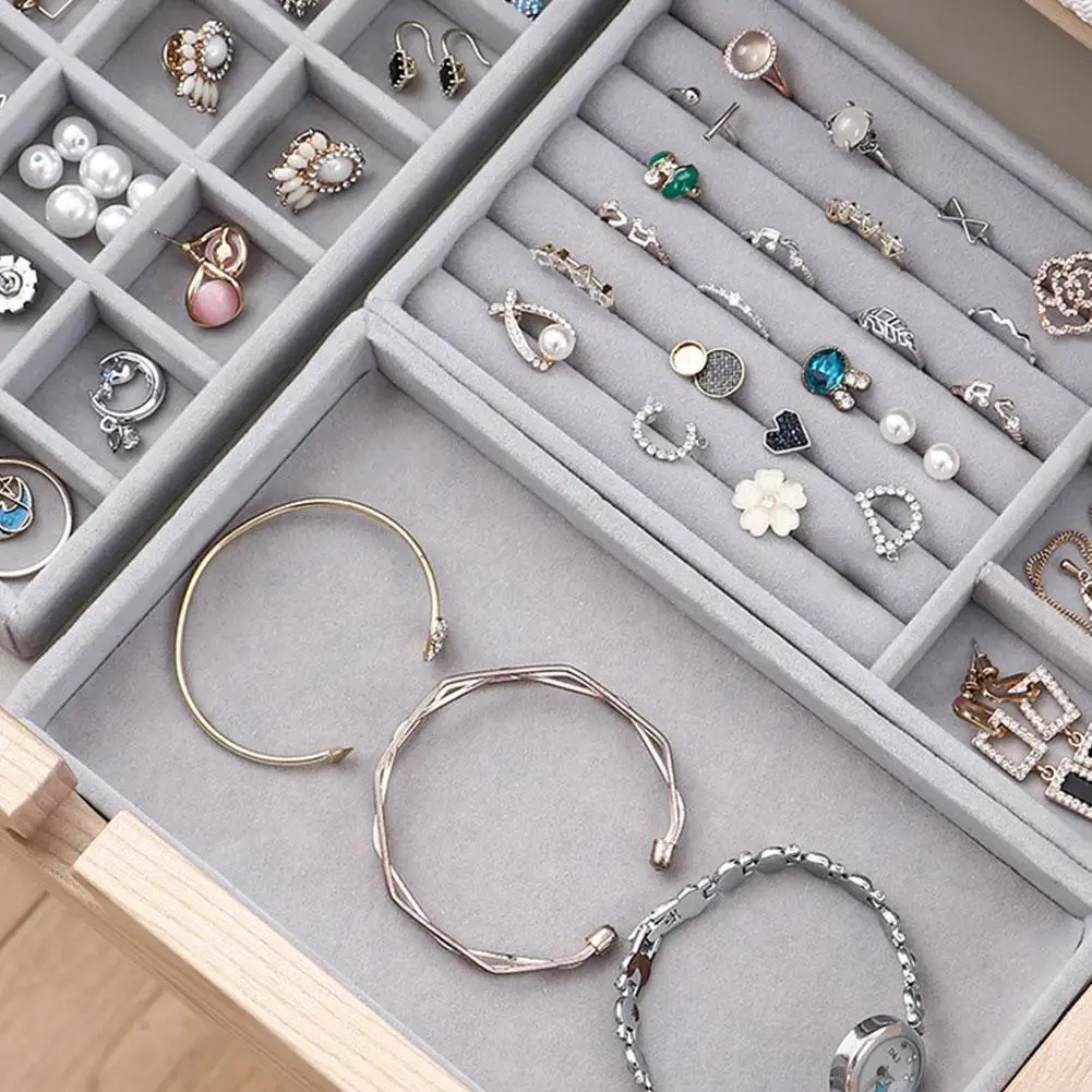 Многофункциональный портативный бархатный органайзер для ювелирных изделий