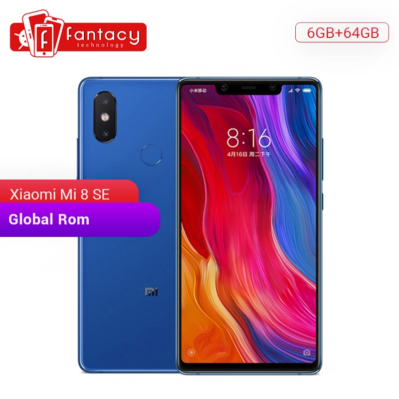 Глобальная ПЗУ Xiaomi Mi 8 SE 6 Гб 64 Восьмиядерный процессор Snapdragon 710 5 88 &quotAMOLED