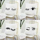 Наволочка для подушек Wink Eye, простота, белые ресницы, чехол для спинки дивана в гостиной, дома и офиса