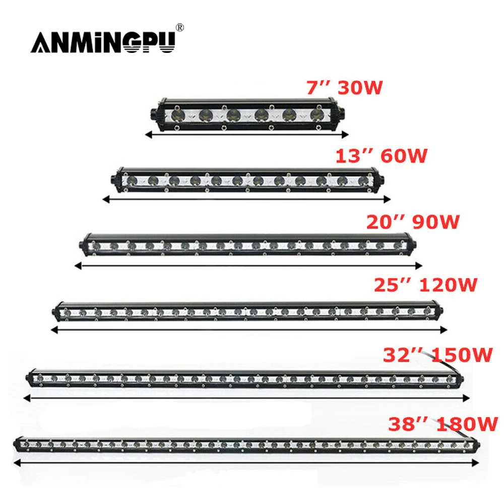 ANMINGPU тонкий 7 &quot13&quot 20 &quot25&quot 32 &quot38 дюймов светодиодный светильник бар 12 в 24 В
