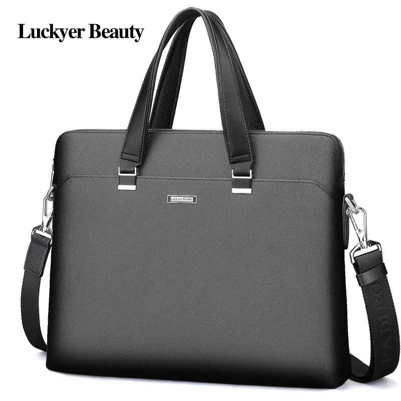 LUCKYER BEAUTY мужская сумка портфель кожаная для компьютера мессенджер сумочка