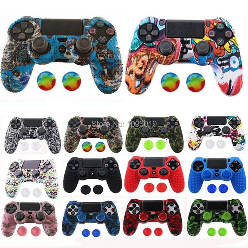 Противоскользящий силиконовый резиновый чехол для sony playstation 4 PS4 Pro тонкий контроллер с 2 джойстиками