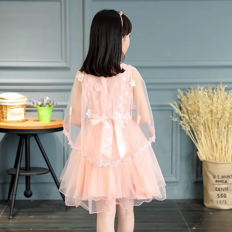 Летнее праздничное платье для девочек кружевное детское свадебное платье-пачка