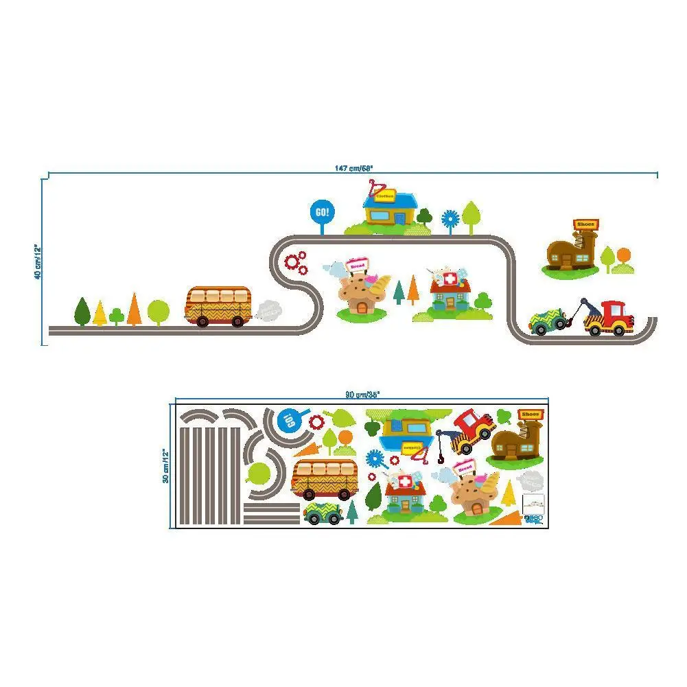 

Wall Stickers for Indoor Children's Room, Living Room and Kindergarten Housing Decoration Parts Train Track Wall Sticker
