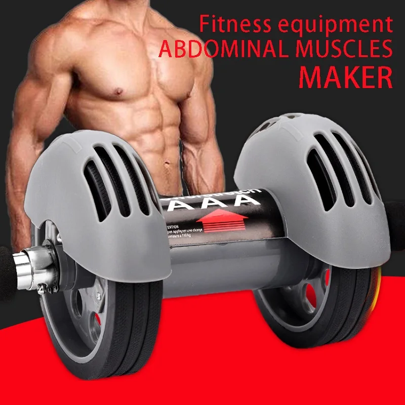 

2021 Two Rounds Of Rebound Abdominal Wheel AB Roller Body Stretching Muscle Exercise Equipment Gym Fitness Exercise Machine