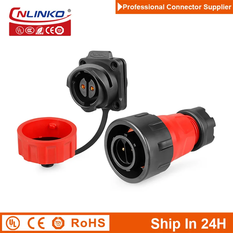 

Cnlinko YM24 Waterproof M24 2pin Circular Power Connector Soldering Aviation Plug Socket Joint for Medical Solar LED Plant Light