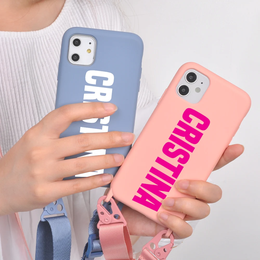 Чехол для телефона с ремешком на заказ iPhone 11 12 Pro Max цепочкой через плечо и шнурком