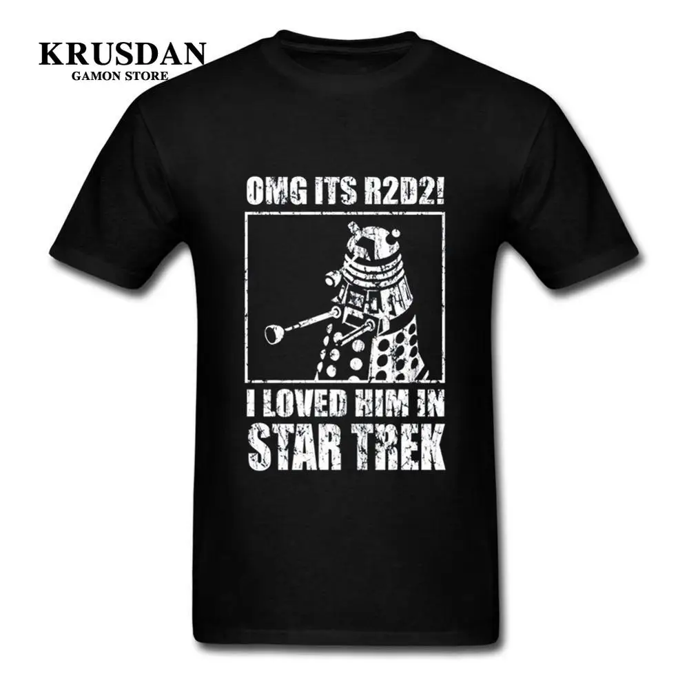 2019 Мужская футболка в винтажном стиле для мужчин s OMG It's R2D2 Dalek Star Wars Доктор Кто