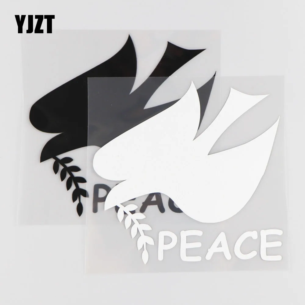 

YJZT 12.9CM*12.4CM Peace Vinyl Decal Car Sticker Japan Car Window JDM Black/Silver 4A-0116