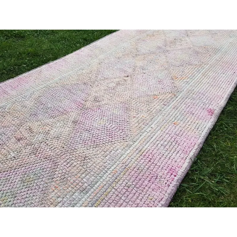 Винтажный английский Oushak длинный бегун с розой и розовым 2 6X11 4 футов.|Ковер| |