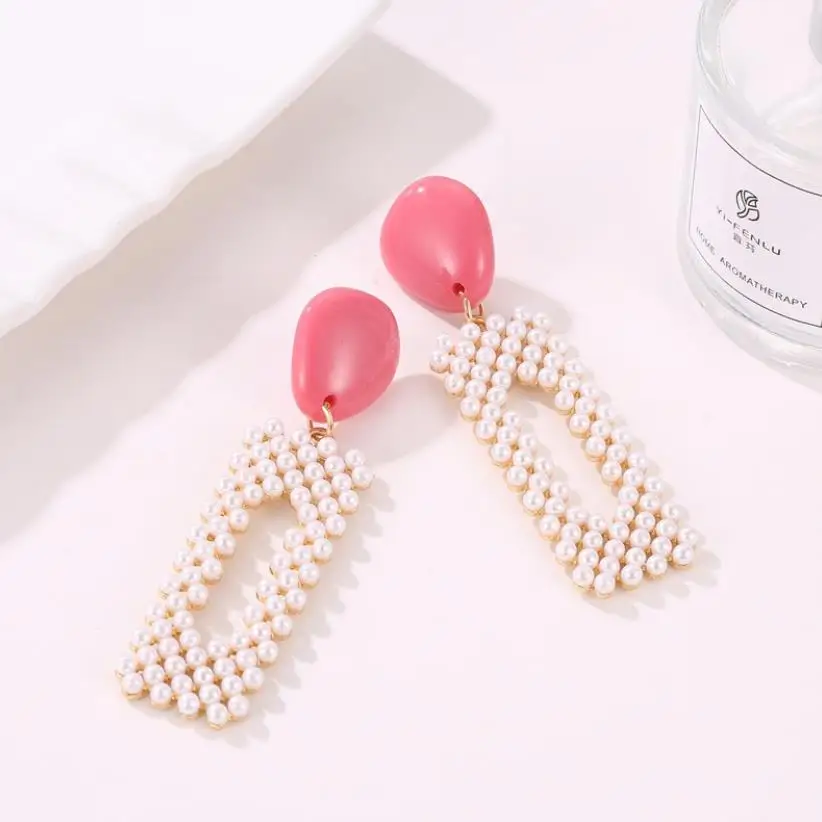 Висячие серьги карамельных цветов ювелирные изделия акриловые и жемчужные для