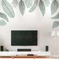 nordic plants leaves wall stickers living room sofa backdrop wall decor diy large mural home office decor decals for furniture